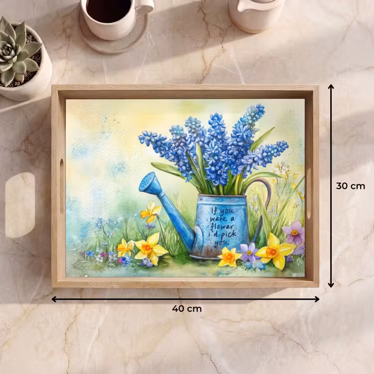 Dienblad - Lavendelbloemen - Quote - Gieter — 9