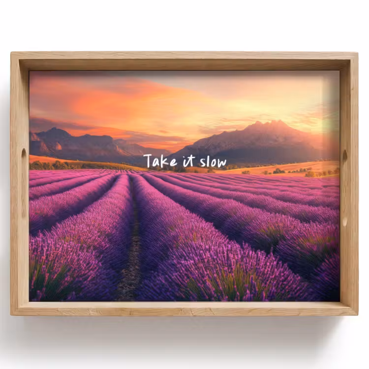Dienblad - Lavendelveld - Quote - Zonsondergang — 1