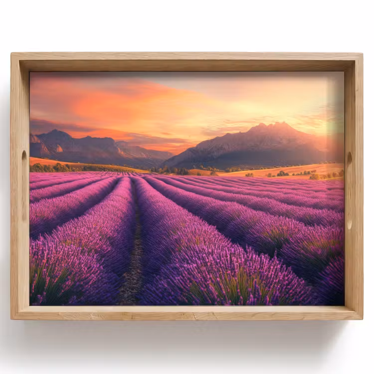 Dienblad - Lavendelveld - Zonsondergang - Paars — 1