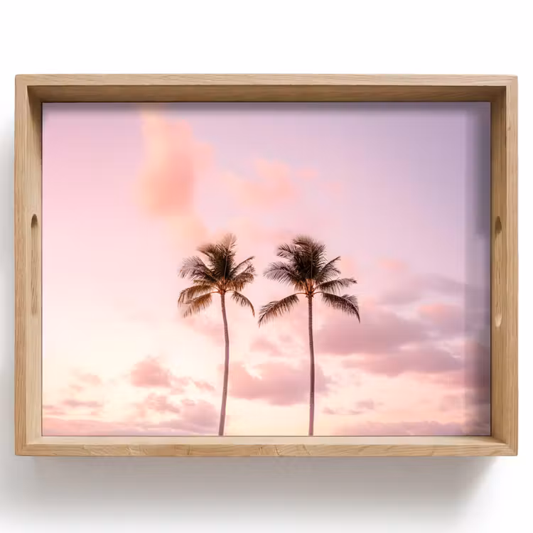 Dienblad - Palmbomen - Paars - Wolken - Lucht — 1