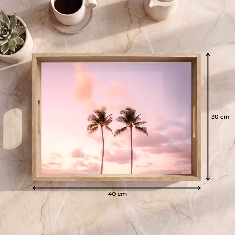 Dienblad - Palmbomen - Paars - Wolken - Lucht — 9
