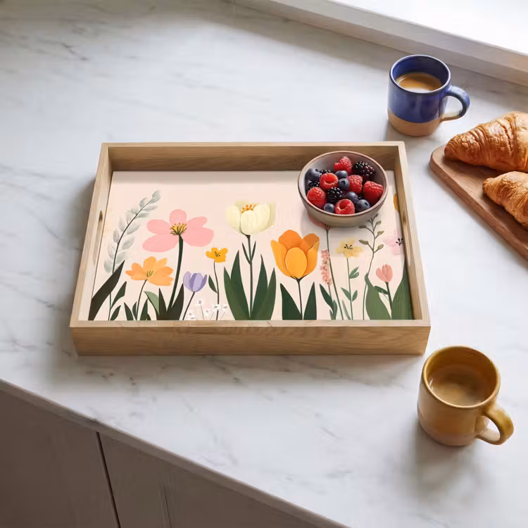 Dienblad - Pasteltinten - Bloemen - Illustratie — 4