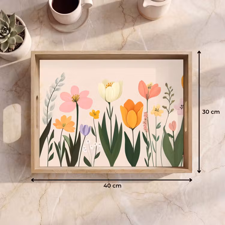 Dienblad - Pasteltinten - Bloemen - Illustratie — 9