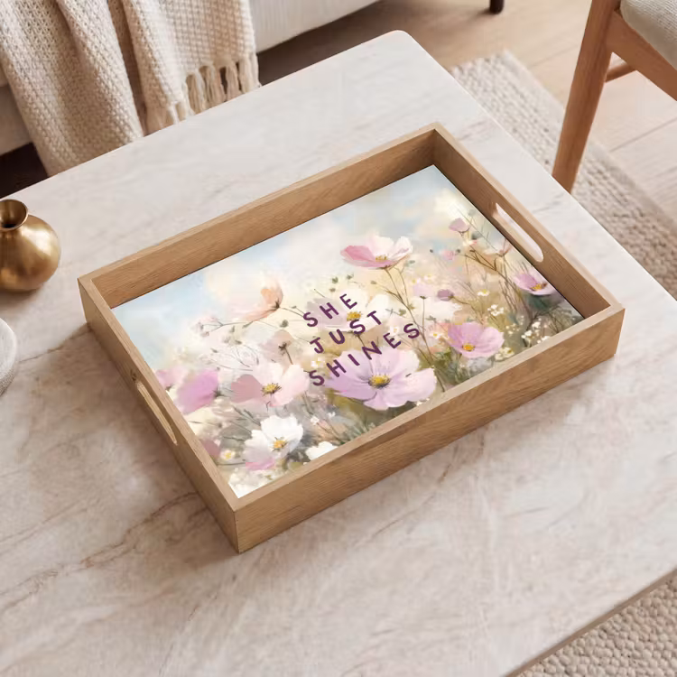 Dienblad - Quote - Bloemen - Schilderachtig — 2