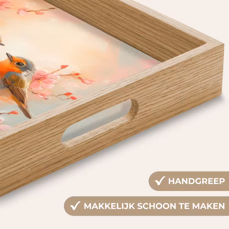 Dienblad - Roodborstjes - Sierlijk - Bloesemtak — 5