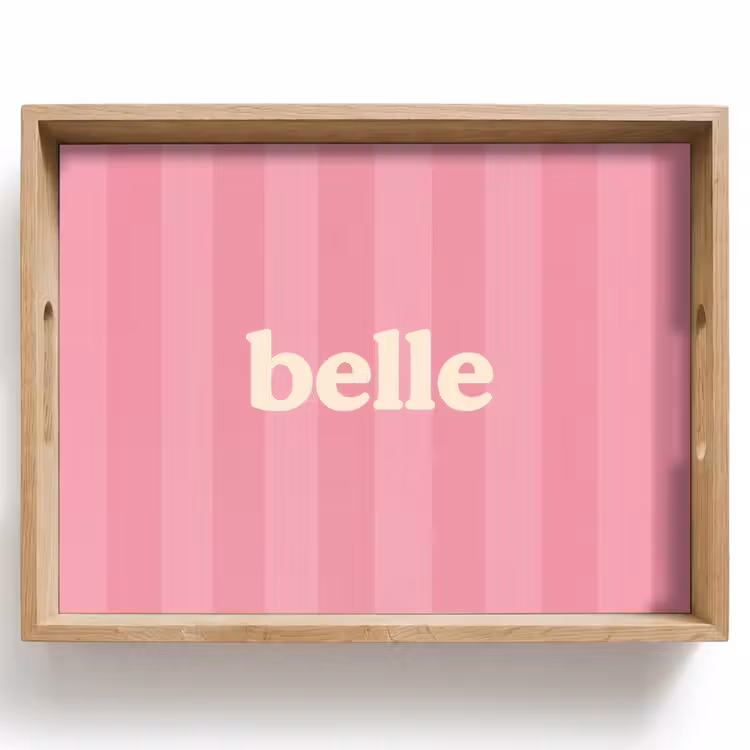 Dienblad - Roze - Gestreept - Belle — 1