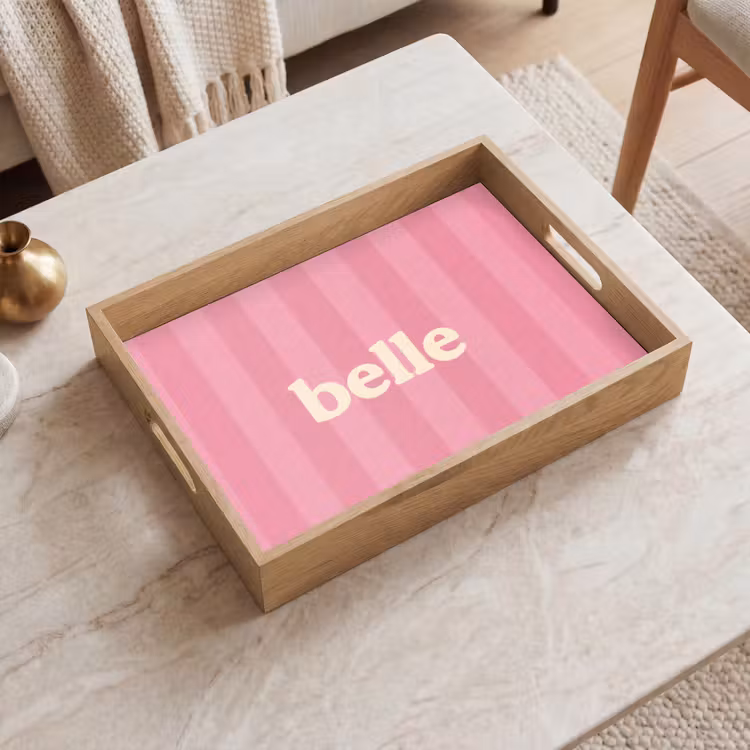 Dienblad - Roze - Gestreept - Belle — 2
