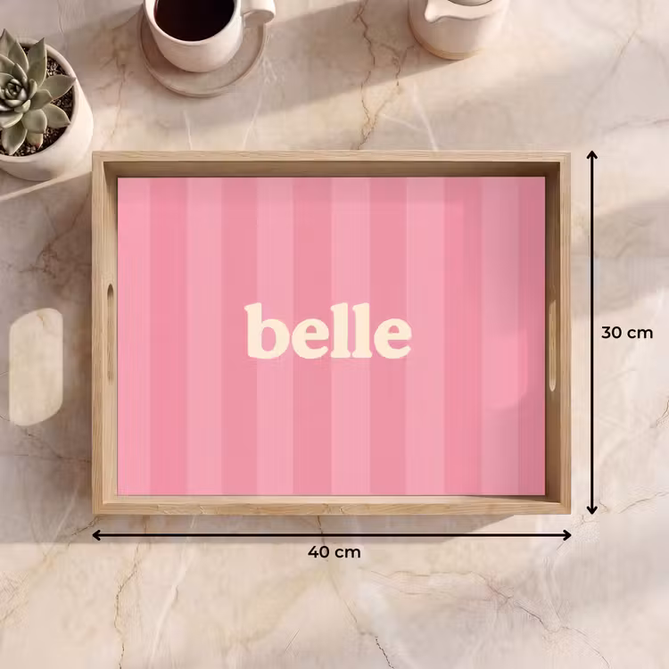 Dienblad - Roze - Gestreept - Belle — 9