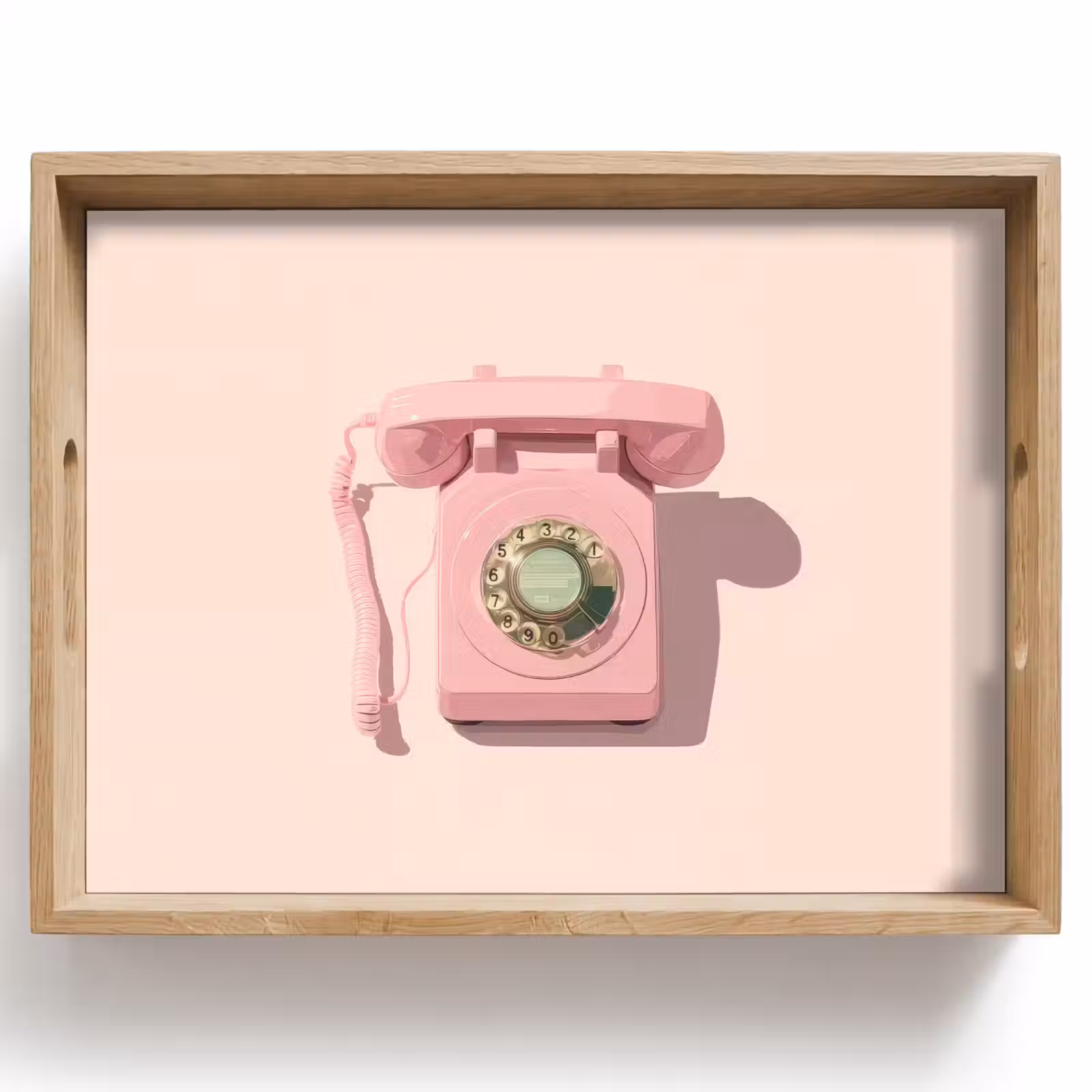 Dienblad - Draaischijftelefoon - Retro - Roze — 1