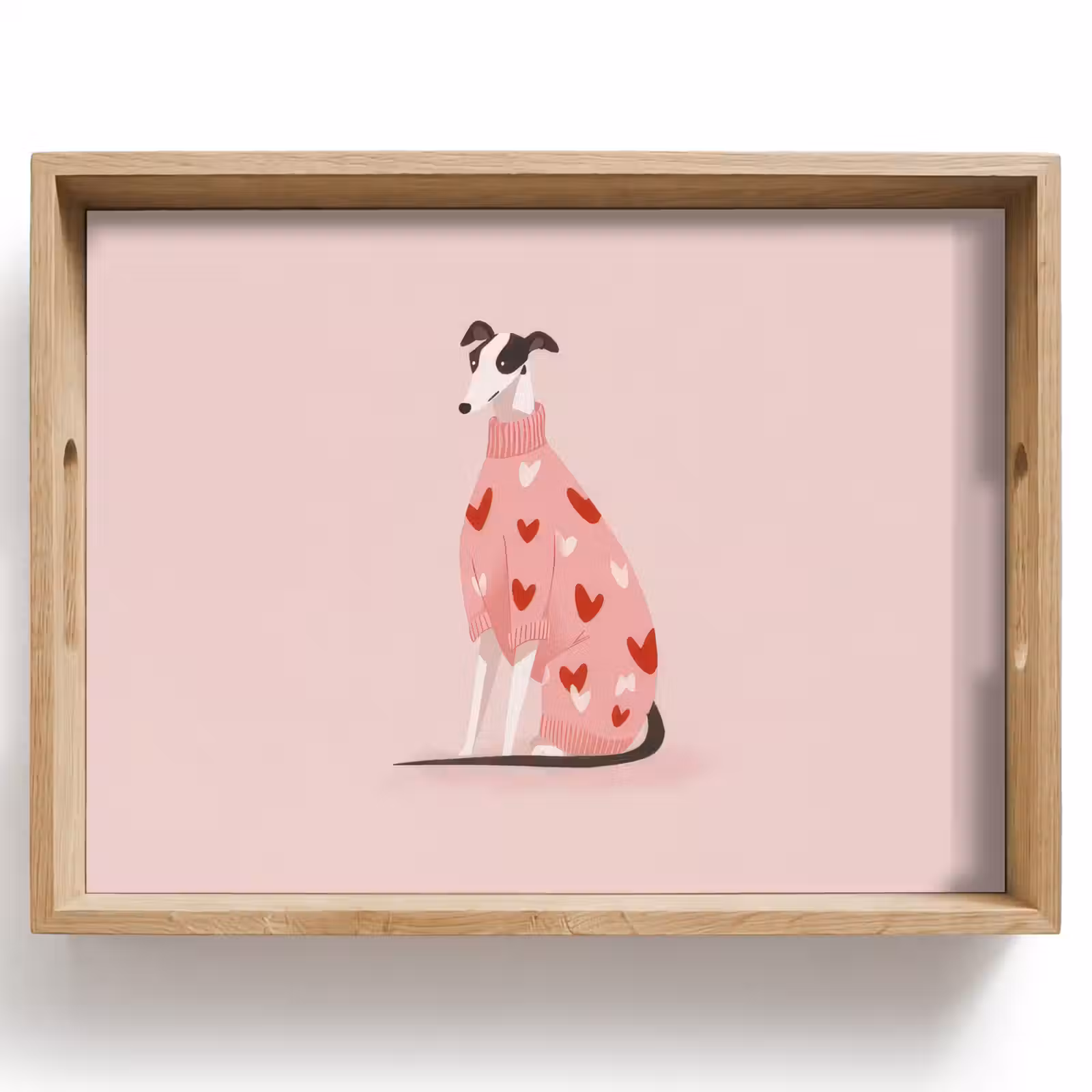 Dienblad - Hond - Hartjes - Roze — 1