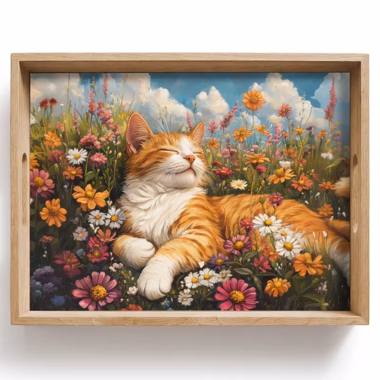 Dienblad - Kat - Bloemen - Ontspannen — 1