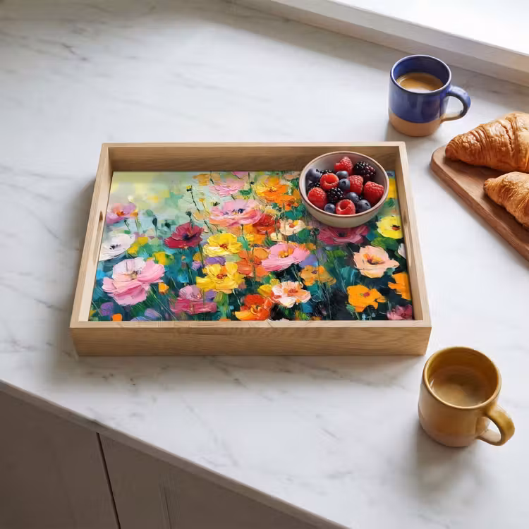 Dienblad - Bloemen explosie - Heldere kleuren - Vrolijk — 4