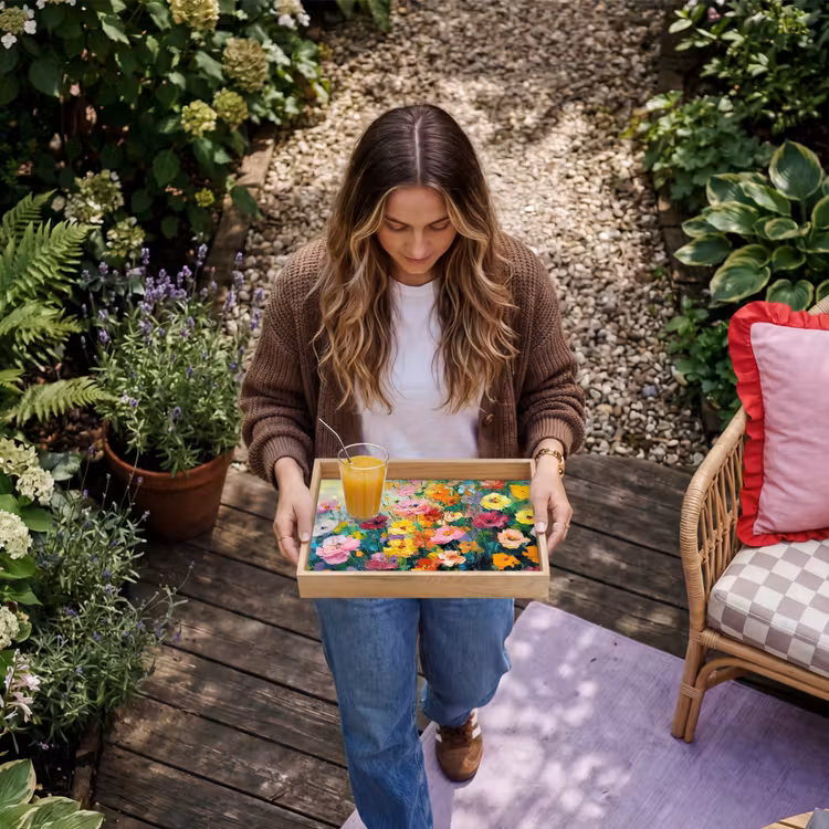 Dienblad - Bloemen explosie - Heldere kleuren - Vrolijk — 8