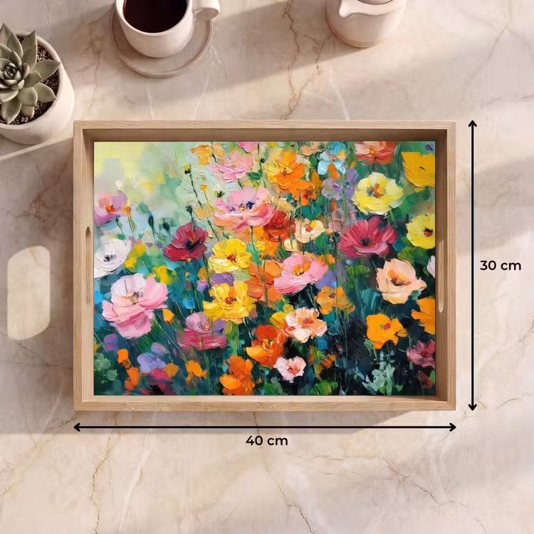 Dienblad - Bloemen explosie - Heldere kleuren - Vrolijk — 9