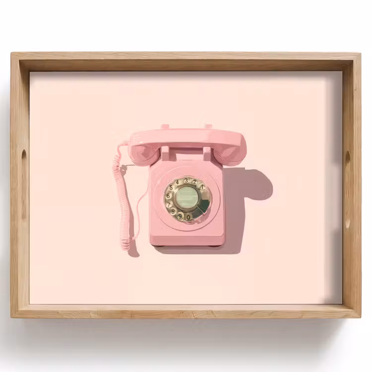 Dienblad - Draaischijftelefoon - Retro - Roze — 1