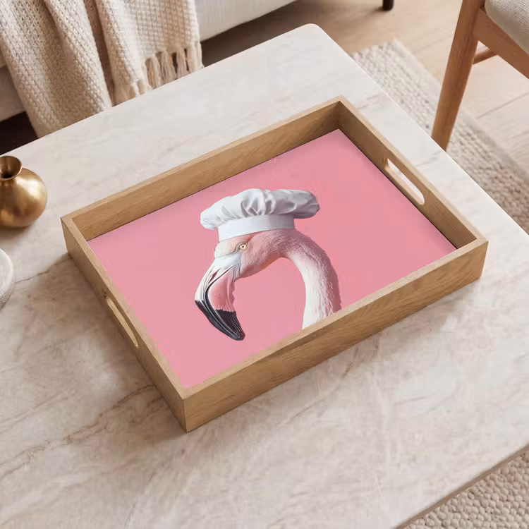 Dienblad - Flamingo - Roze - Koksmuts - Vogel — 2