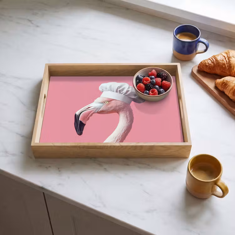 Dienblad - Flamingo - Roze - Koksmuts - Vogel — 4