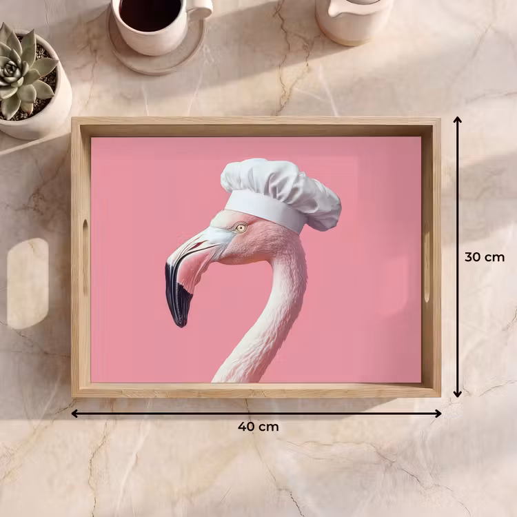 Dienblad - Flamingo - Roze - Koksmuts - Vogel — 9
