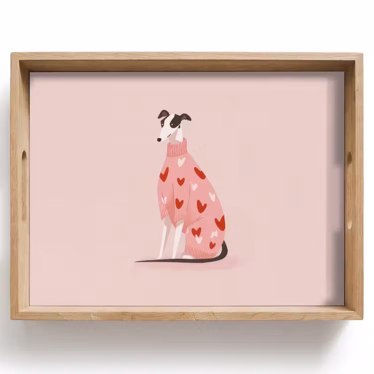 Dienblad - Hond - Hartjes - Roze — 1