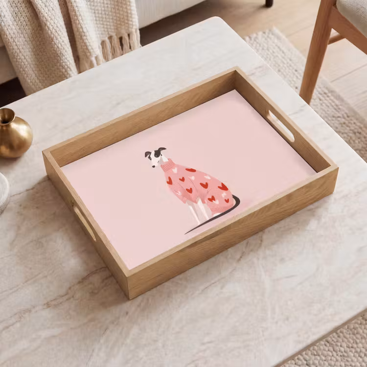 Dienblad - Hond - Hartjes - Roze — 2