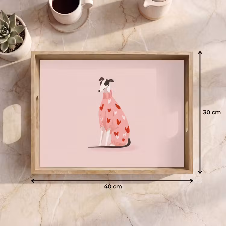Dienblad - Hond - Hartjes - Roze — 9