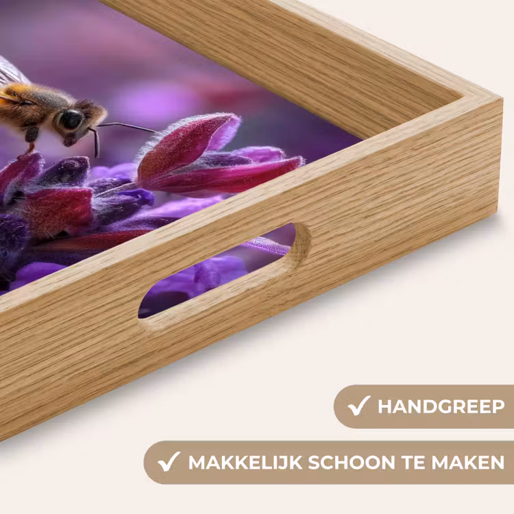 Dienblad - Honingbij - Paarse bloemen - Details — 5
