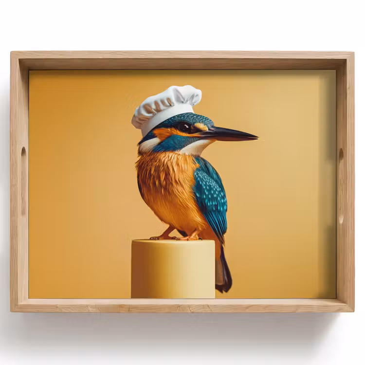 Dienblad - Ijsvogel - Pilaar - Koksmuts - Vogel — 1