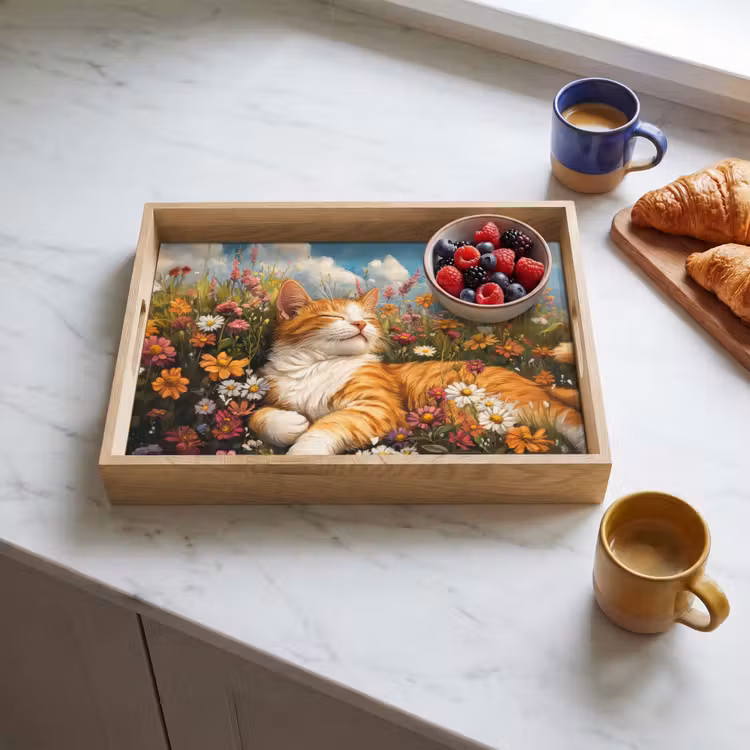 Dienblad - Kat - Bloemen - Ontspannen — 4