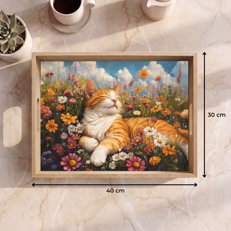 Dienblad - Kat - Bloemen - Ontspannen — 9