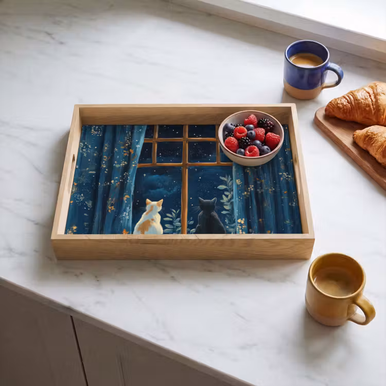 Dienblad - Kat - Sterrenhemel - Blauw — 4