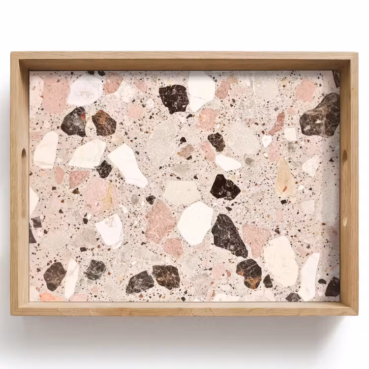 Dienblad - Licht - Roze - Terrazzo - Stenen — 1