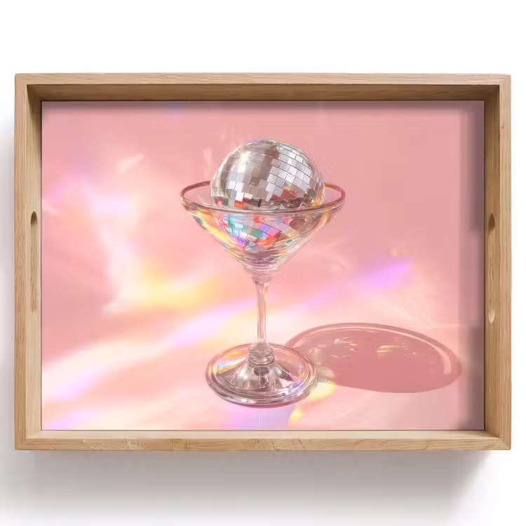 Dienblad - Martiniglas - Discobal - Fonkelende lichtvlekken — 1