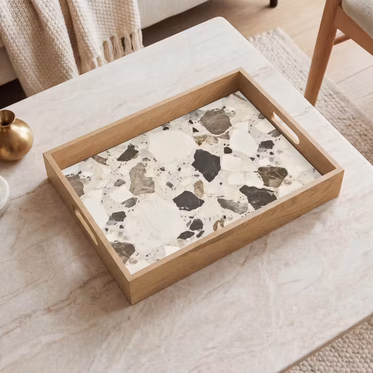 Dienblad - Neutral - Stenen - Decoratie - Terrazzo — 2