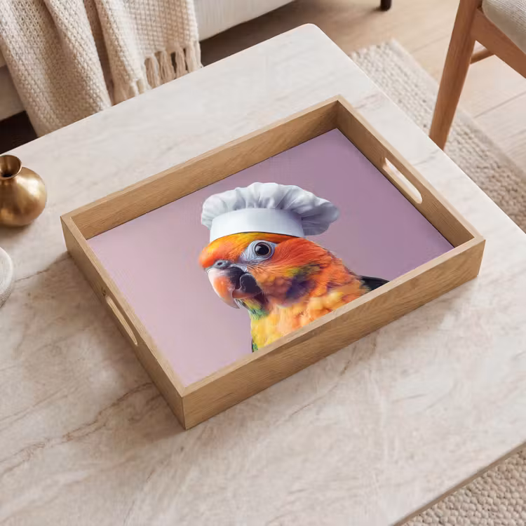 Dienblad - Papegaai - Koksmuts - Nieuwsgierig - Vogel — 2