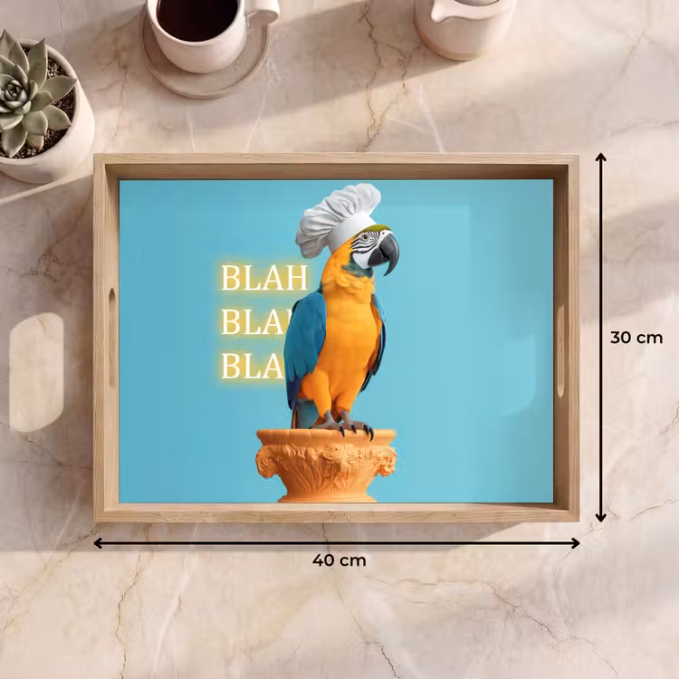 Dienblad - Papegaai - Koksmuts - Quote - Neon — 9