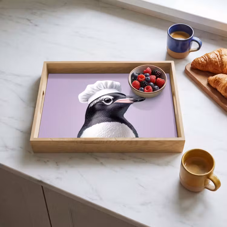 Dienblad - Pinguïn - Koksmuts - Lief - Paars — 4