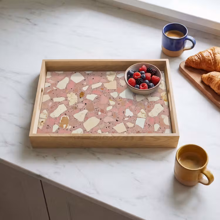 Dienblad - Roze - Decoratie - Stenen - Terrazzo — 4