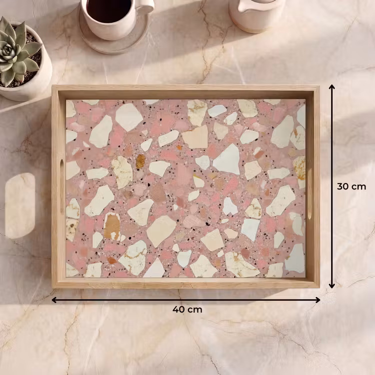 Dienblad - Roze - Decoratie - Stenen - Terrazzo — 9