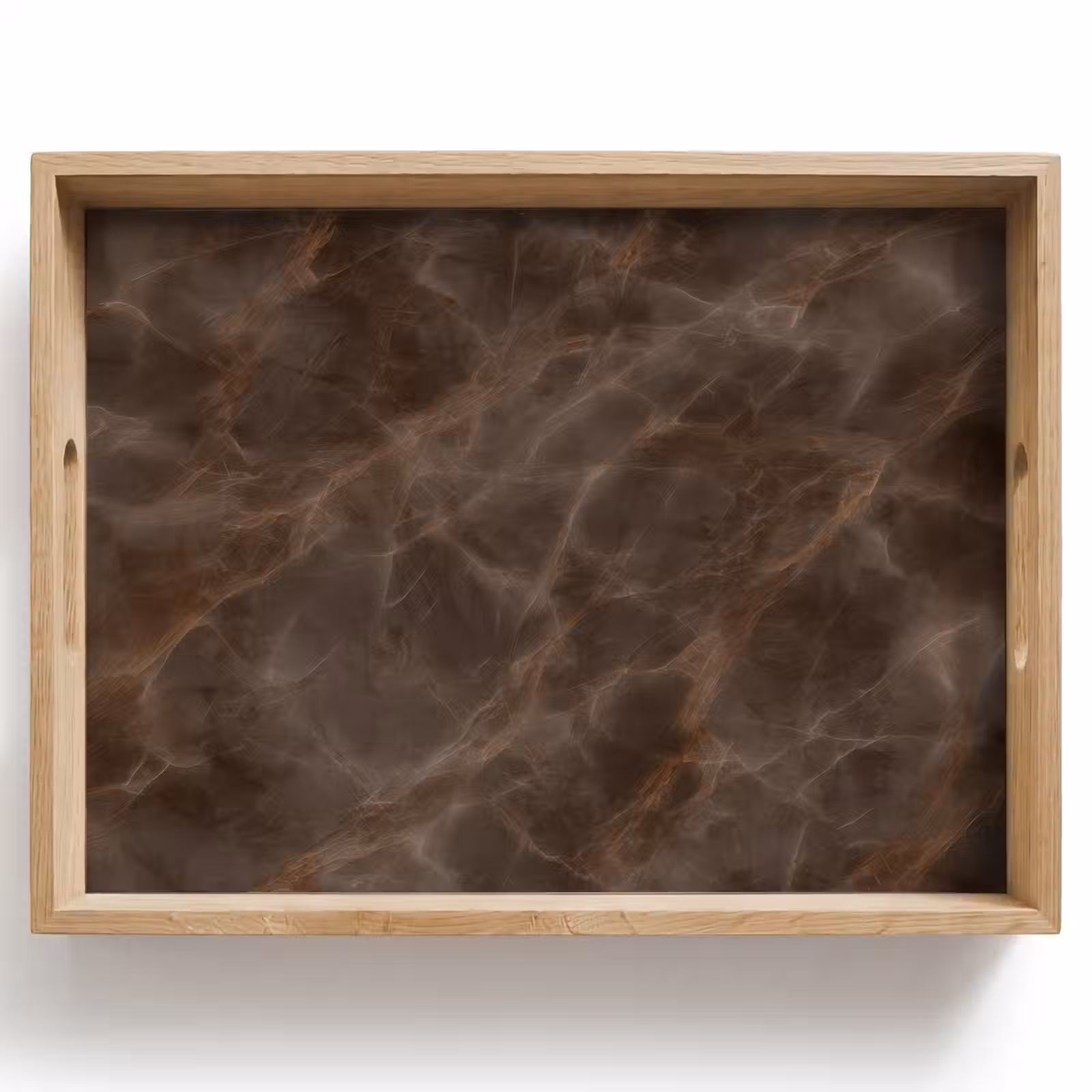 Dienblad - Bruin marmer - Organisch - Natuursteen — 1