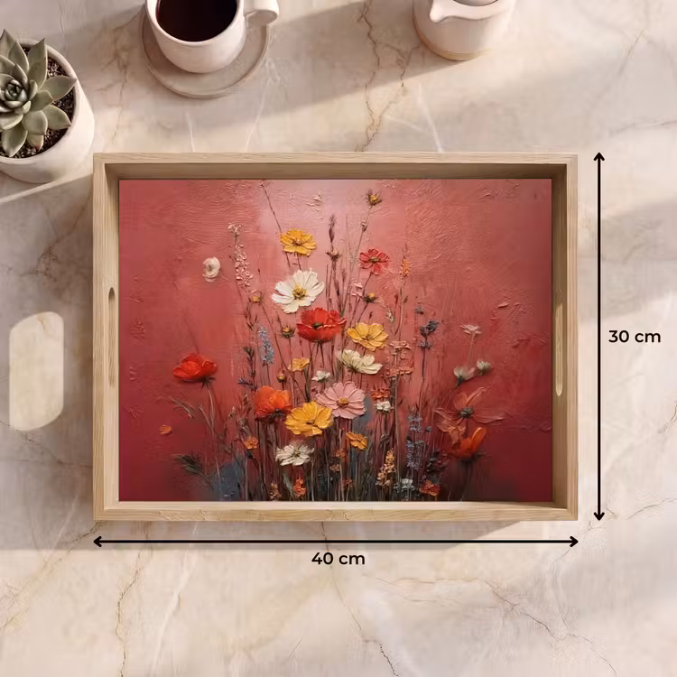 Dienblad - Bloemenboeket - Diepte - Tastbare textuur — 9