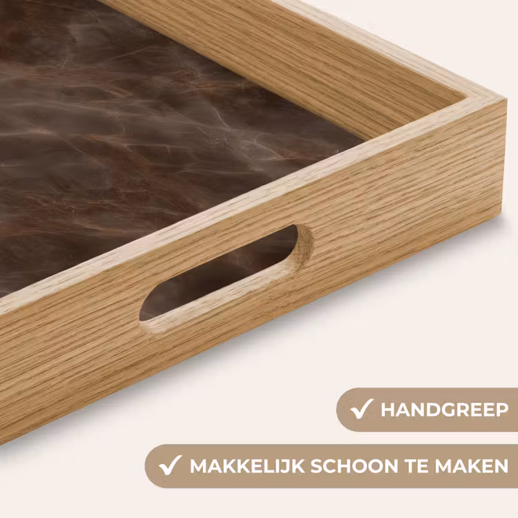 Dienblad - Bruin marmer - Organisch - Natuursteen — 5