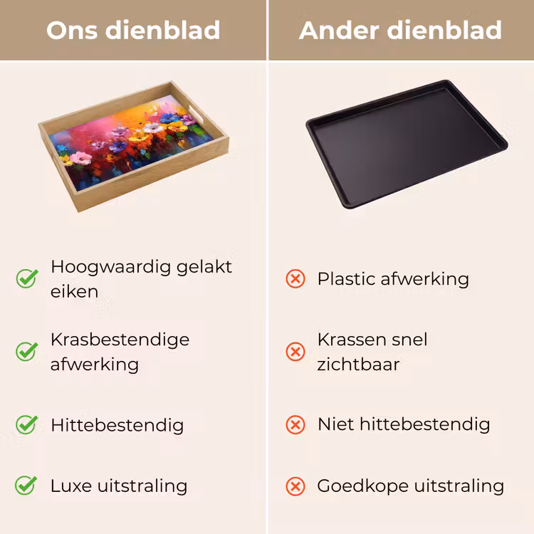 Dienblad - Fantasiebloemen - Verf - Speels — 3