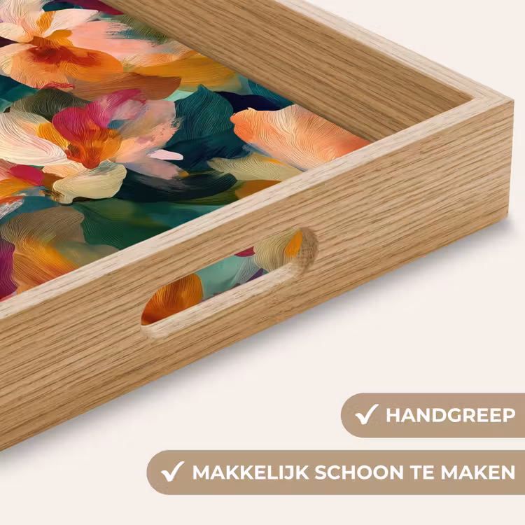 Dienblad - Harmonieus - Abstracte bloemen - Warme tinten — 5