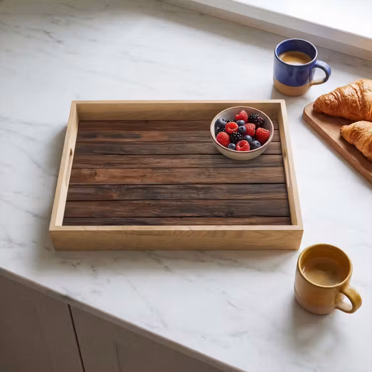 Dienblad - Houten plankpatroon - Warmte - Natuurlijk — 4
