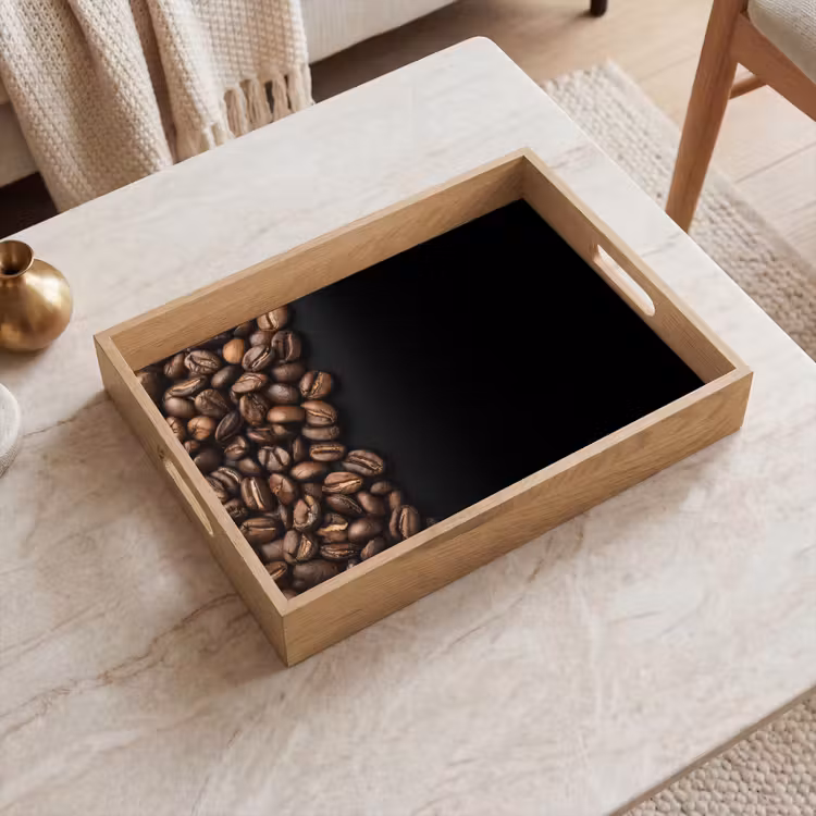 Dienblad - Koffiebonen - Zwart - Eenvoudig — 2
