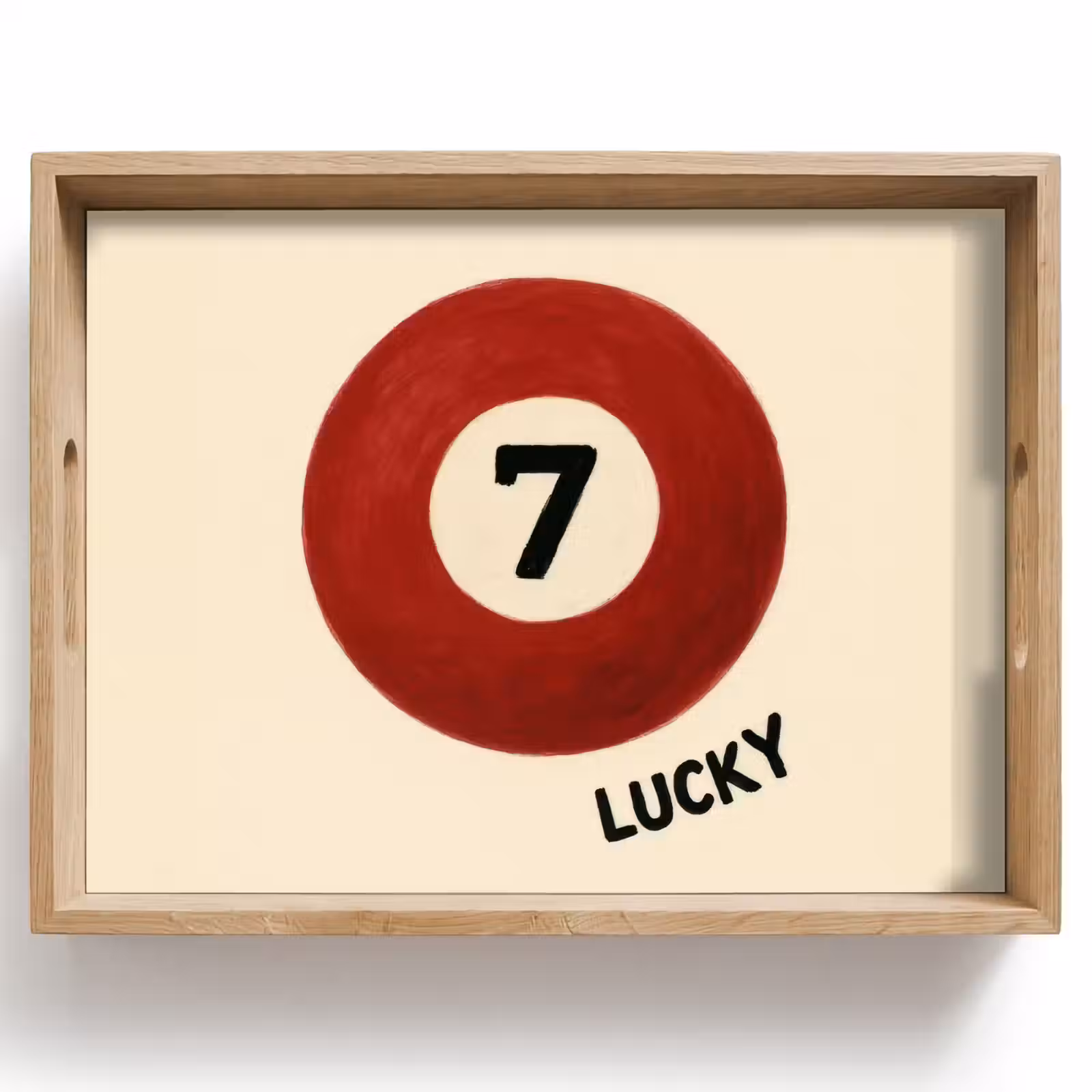 Dienblad - Cirkel - Zeven - Lucky - Rood — 1