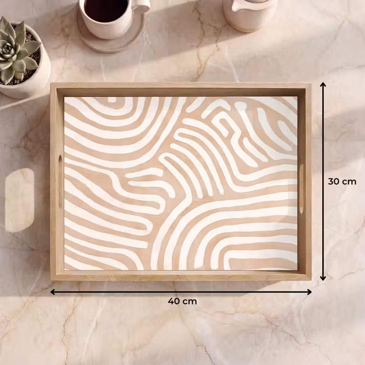Dienblad - Beige - Aardspatroon — 9