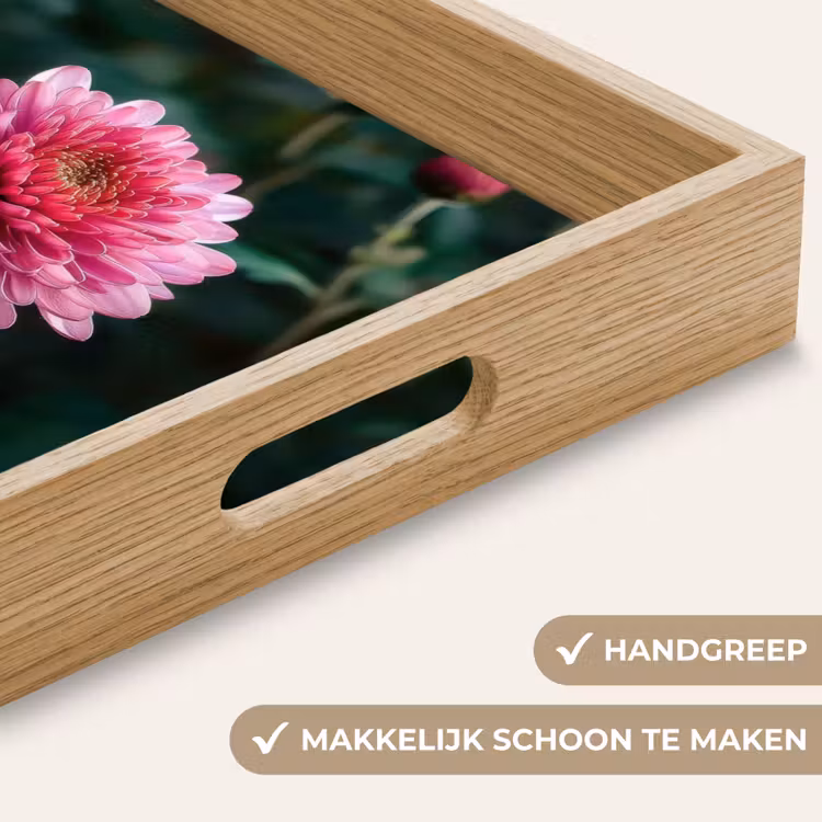 Dienblad - Blad - Chrysant - Roze - Schaduw — 5