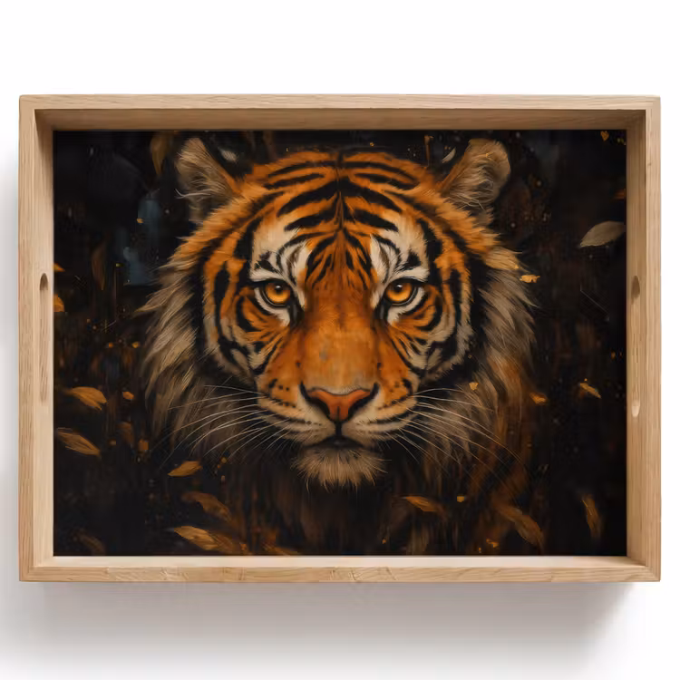 Dienblad - Bladeren - Tijger - Oranje — 1