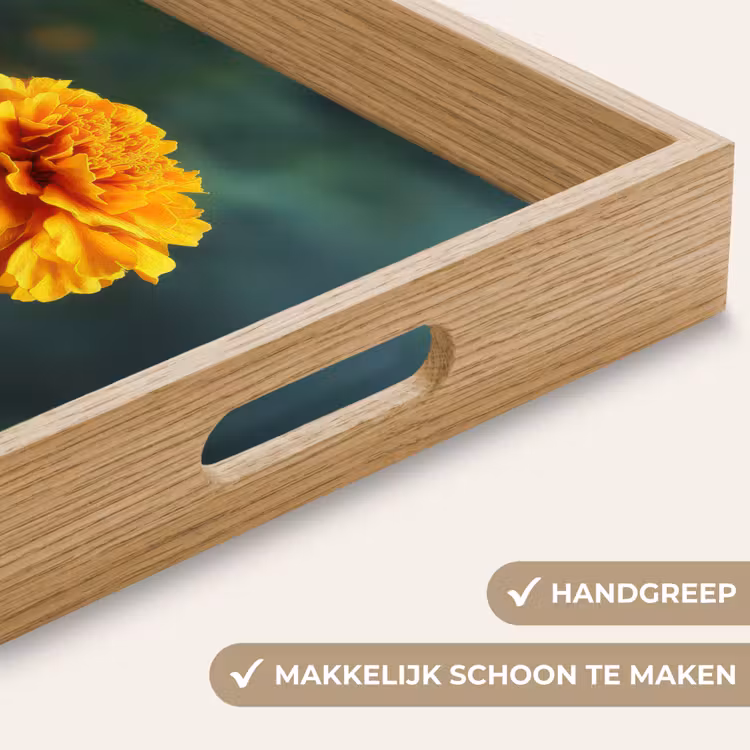 Dienblad - Bloemblaadjes - Afrikaan - Oranje - Wazig — 5